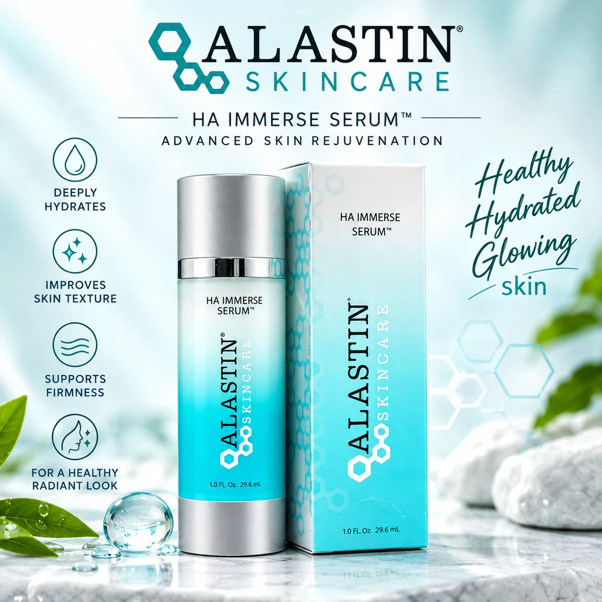 ALASTIN HA IMMERSE Serum – Hyaluronic Acid Facial Serum, 1.0 Fl Oz (29.6 mL)