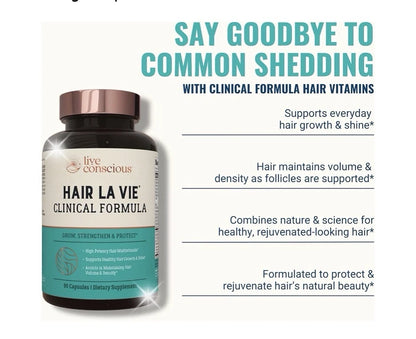 Hair La Vie Live Conscious Clinical Formula Growth 90 Count (Pack of 1)